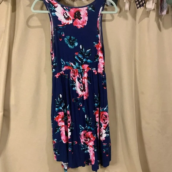 Blue/Pink Floral Sundress - with pockets! | M - Picture 5 of 5